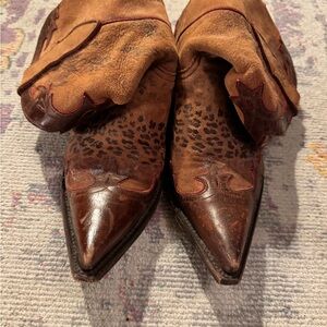 Old Gringo Brown and Red Ankle Boots